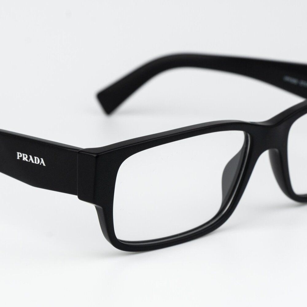 Prada Women Eyeglasses Matte Black Rectangle PRB09V 12P1O1 NEW AUTHENTIC - Picture 10 of 12